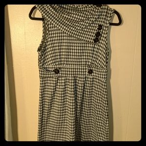 VTG Cowl Neck Houndstooth Dress